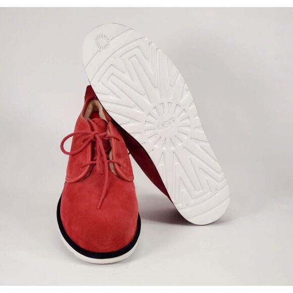 NWB UGG Men's Red Suede/Wool Maksim Fully Lined Chukka Ankle Boots Size 16 1325 - Picture 3 of 12